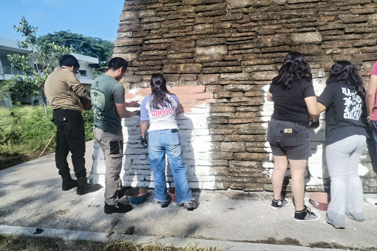 Fortalecen formación de estudiantes de Arqueología-UNICACH en restauración con cal viva